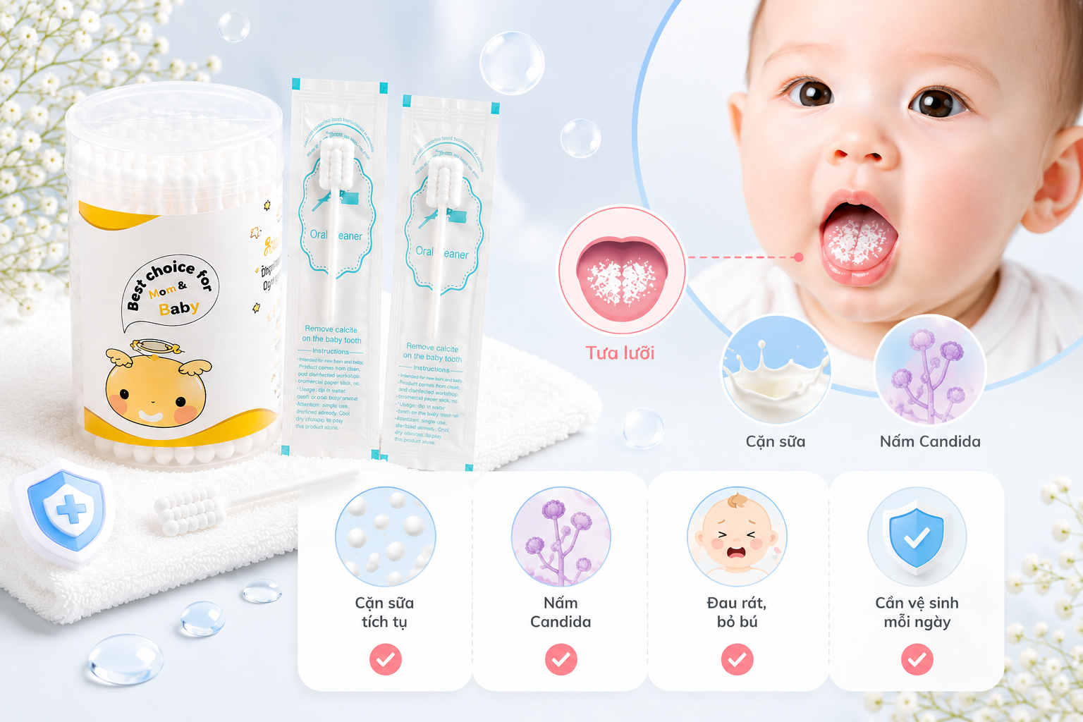 Tưa Lưỡi Cho Bé