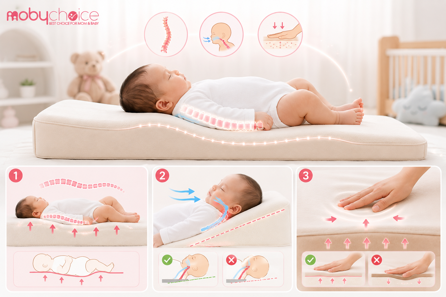 tư thế nằm chuẩn cho trẻ sơ sinh